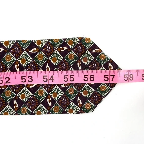 🚀 VTG Christian Dior Monsieur Necktie Plum Green Brown Mens Designer Tie - Picture 6 of 8